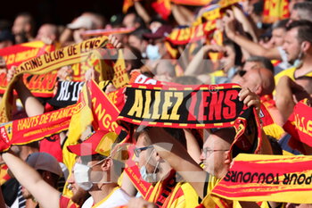 2021-08-15 - Supporters Lens during the French championship Ligue 1 football match between RC Lens and AS Saint-Etienne on August 15, 2021 at Bollaert-Delelis stadium in Lens, France - Photo Laurent Sanson / LS Medianord / DPPI - RC LENS VS AS SAINT-ETIENNE - FRENCH LIGUE 1 - SOCCER