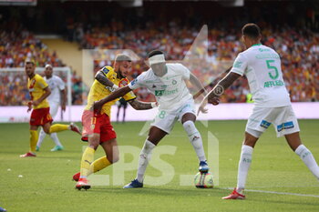2021-08-15 - Duel Clauss 11 Lens and Zaydou Youssouf 28 Saint-Etienne during the French championship Ligue 1 football match between RC Lens and AS Saint-Etienne on August 15, 2021 at Bollaert-Delelis stadium in Lens, France - Photo Laurent Sanson / LS Medianord / DPPI - RC LENS VS AS SAINT-ETIENNE - FRENCH LIGUE 1 - SOCCER