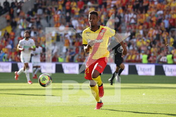2021-08-15 - Simon Banza 23 Lens during the French championship Ligue 1 football match between RC Lens and AS Saint-Etienne on August 15, 2021 at Bollaert-Delelis stadium in Lens, France - Photo Laurent Sanson / LS Medianord / DPPI - RC LENS VS AS SAINT-ETIENNE - FRENCH LIGUE 1 - SOCCER