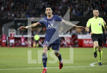2021-08-20 - Angel Di Maria of PSG celebrates his goal during the French championship Ligue 1 football match between Stade Brestois 29 and Paris Saint-Germain (PSG) on August 20, 2021 at Stade Francis Le Ble in Brest, France - Photo Jean Catuffe / DPPI - STADE BRESTOIS 29 VS PARIS SAINT-GERMAIN (PSG) - FRENCH LIGUE 1 - SOCCER