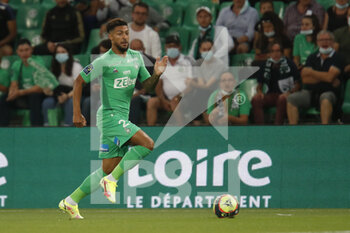 2021-08-21 - Denis BOUANGA of Saint Etienne during the French championship Ligue 1 football match between AS Saint-Etienne and LOSC Lille on August 21, 2021 at Geoffroy-Guichard stadium in Saint-Etienne, France - Photo Romain Biard / Isports / DPPI - AS SAINT-ETIENNE (ASSE) VS LILLE OSC (LOSC) - FRENCH LIGUE 1 - SOCCER
