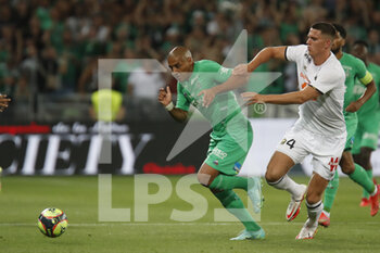 2021-08-21 - Wahbi KHAZRI of Saint Etienne and Sven BOTMAN of Lille during the French championship Ligue 1 football match between AS Saint-Etienne and LOSC Lille on August 21, 2021 at Geoffroy-Guichard stadium in Saint-Etienne, France - Photo Romain Biard / Isports / DPPI - AS SAINT-ETIENNE (ASSE) VS LILLE OSC (LOSC) - FRENCH LIGUE 1 - SOCCER