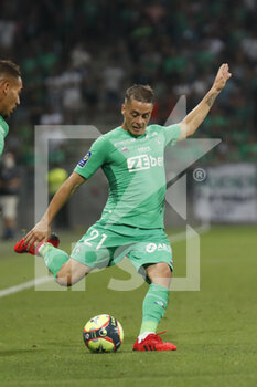 2021-08-21 - Romain HAMOUMA of Saint Etienne and Yvann MACON of Saint Etienne during the French championship Ligue 1 football match between AS Saint-Etienne and LOSC Lille on August 21, 2021 at Geoffroy-Guichard stadium in Saint-Etienne, France - Photo Romain Biard / Isports / DPPI - AS SAINT-ETIENNE (ASSE) VS LILLE OSC (LOSC) - FRENCH LIGUE 1 - SOCCER