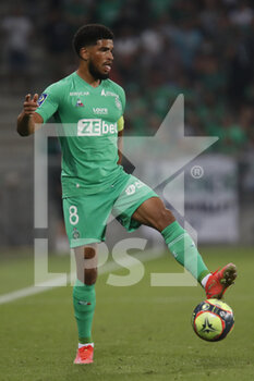 2021-08-21 - Mahdi CAMARA of Saint Etienne during the French championship Ligue 1 football match between AS Saint-Etienne and LOSC Lille on August 21, 2021 at Geoffroy-Guichard stadium in Saint-Etienne, France - Photo Romain Biard / Isports / DPPI - AS SAINT-ETIENNE (ASSE) VS LILLE OSC (LOSC) - FRENCH LIGUE 1 - SOCCER