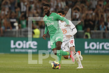 2021-08-21 - Saidou SOW of Saint Etienne during the French championship Ligue 1 football match between AS Saint-Etienne and LOSC Lille on August 21, 2021 at Geoffroy-Guichard stadium in Saint-Etienne, France - Photo Romain Biard / Isports / DPPI - AS SAINT-ETIENNE (ASSE) VS LILLE OSC (LOSC) - FRENCH LIGUE 1 - SOCCER