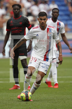 2021-08-22 - Bruno GUIMARAES of Lyon during the French championship Ligue 1 football match between Olympique Lyonnais and Clermont Foot 63 on August 22, 2021 at Groupama stadium in Decines-Charpieu near Lyon, France - Photo Romain Biard / Isports / DPPI - OLYMPIQUE LYONNAIS VS CLERMONT FOOT 63 - FRENCH LIGUE 1 - SOCCER