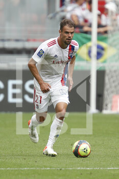 2021-08-22 - Damien DA SILVA of Lyon during the French championship Ligue 1 football match between Olympique Lyonnais and Clermont Foot 63 on August 22, 2021 at Groupama stadium in Decines-Charpieu near Lyon, France - Photo Romain Biard / Isports / DPPI - OLYMPIQUE LYONNAIS VS CLERMONT FOOT 63 - FRENCH LIGUE 1 - SOCCER