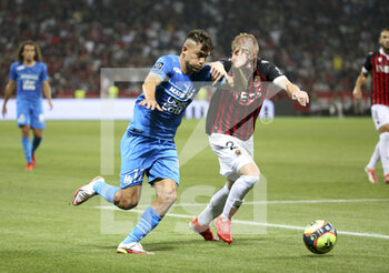 2021-08-22 - Cengiz Under of Marseille, Melvin Bard of Nice during the French championship Ligue 1 football match between OGC Nice (OGCN) and Olympique de Marseille (OM) on August 22, 2021 at Allianz Riviera stadium in Nice, France - Photo Jean Catuffe / DPPI - OGC NICE (OGCN) VS OLYMPIQUE DE MARSEILLE (OM) - FRENCH LIGUE 1 - SOCCER