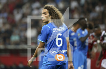 2021-08-22 - Matteo Guendouzi of Marseille during the French championship Ligue 1 football match between OGC Nice (OGCN) and Olympique de Marseille (OM) on August 22, 2021 at Allianz Riviera stadium in Nice, France - Photo Jean Catuffe / DPPI - OGC NICE (OGCN) VS OLYMPIQUE DE MARSEILLE (OM) - FRENCH LIGUE 1 - SOCCER