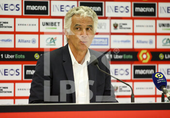2021-08-22 - President of OGC Nice Jean-Pierre Rivere gives a press conference following the French championship Ligue 1 football match between OGC Nice (OGCN) and Olympique de Marseille (OM) on August 22, 2021 at Allianz Riviera stadium in Nice, France - Photo Jean Catuffe / DPPI - OGC NICE (OGCN) VS OLYMPIQUE DE MARSEILLE (OM) - FRENCH LIGUE 1 - SOCCER