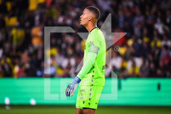2021-08-27 - Alban LAFONT of Nantes during the French championship Ligue 1 football match between FC Nantes and Olympique Lyonnais on August 27, 2021 at La Beaujoire - Louis Fonteneau stadium in Nantes, France - Photo Matthieu Mirville / DPPI - FC NANTES VS OLYMPIQUE LYONNAIS - FRENCH LIGUE 1 - SOCCER