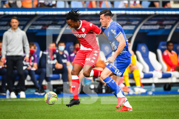 2021-08-29 - Gelson MARTINS of Monaco and Giulian BIANCONE of ESTAC Troyes during the French championship Ligue 1 football match between ESTAC Troyes and AS Monaco on August 29, 2021 at Stade de L'Aube in Troyes, France - Photo Matthieu Mirville / DPPI - ESTAC TROYES VS AS MONACO - FRENCH LIGUE 1 - SOCCER