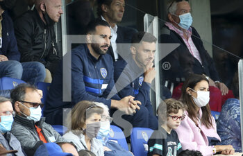 2021-08-29 - New recruits of Troyes Adil Rami and Xavier Chavalerin attend the French championship Ligue 1 football match between ESTAC Troyes and AS Monaco (ASM) on August 29, 2021 at Stade de L'Aube in Troyes, France - Photo Jean Catuffe / DPPI - ESTAC TROYES VS AS MONACO - FRENCH LIGUE 1 - SOCCER