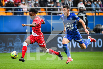 2021-08-29 - Gelson MARTINS of Monaco and Giulian BIANCONE of ESTAC Troyes during the French championship Ligue 1 football match between ESTAC Troyes and AS Monaco on August 29, 2021 at Stade de L'Aube in Troyes, France - Photo Matthieu Mirville / DPPI - ESTAC TROYES VS AS MONACO - FRENCH LIGUE 1 - SOCCER
