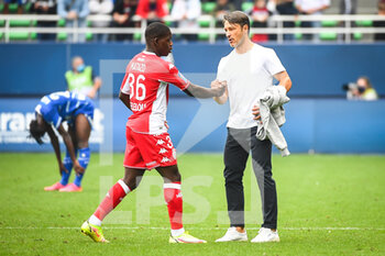 2021-08-29 - Eliot MATAZO of Monaco and Niko KOVAC of Monaco during the French championship Ligue 1 football match between ESTAC Troyes and AS Monaco on August 29, 2021 at Stade de L'Aube in Troyes, France - Photo Matthieu Mirville / DPPI - ESTAC TROYES VS AS MONACO - FRENCH LIGUE 1 - SOCCER