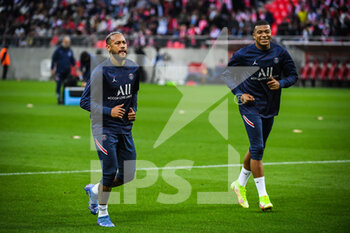 2021-08-29 - NEYMAR JR of PSG and Kylian MBAPPE of PSG during the French championship Ligue 1 football match between Stade de Reims and Paris Saint-Germain on August 29, 2021 at Auguste Delaune stadium in Reims, France - Photo Matthieu Mirville / DPPI - STADE DE REIMS VS PARIS SAINT-GERMAIN - FRENCH LIGUE 1 - SOCCER