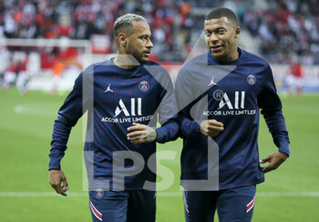 2021-08-29 - Kylian Mbappe, Neymar Jr of PSG during the French championship Ligue 1 football match between Stade de Reims and Paris Saint-Germain on August 29, 2021 at Stade Auguste Delaune in Reims, France - Photo Jean Catuffe / DPPI - STADE DE REIMS VS PARIS SAINT-GERMAIN - FRENCH LIGUE 1 - SOCCER