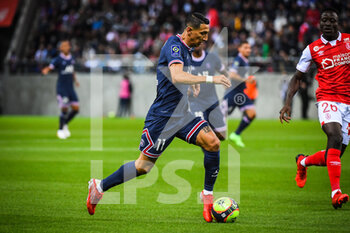 2021-08-29 - Angel DI MARIA of PSG during the French championship Ligue 1 football match between Stade de Reims and Paris Saint-Germain on August 29, 2021 at Auguste Delaune stadium in Reims, France - Photo Matthieu Mirville / DPPI - STADE DE REIMS VS PARIS SAINT-GERMAIN - FRENCH LIGUE 1 - SOCCER