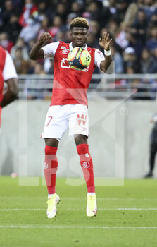 2021-08-29 - El Bilal Toure of Reims during the French championship Ligue 1 football match between Stade de Reims and Paris Saint-Germain on August 29, 2021 at Auguste Delaune stadium in Reims, France - Photo Jean Catuffe / DPPI - STADE DE REIMS VS PARIS SAINT-GERMAIN - FRENCH LIGUE 1 - SOCCER