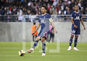 2021-08-29 - Marquinhos of PSG during the French championship Ligue 1 football match between Stade de Reims and Paris Saint-Germain on August 29, 2021 at Auguste Delaune stadium in Reims, France - Photo Jean Catuffe / DPPI - STADE DE REIMS VS PARIS SAINT-GERMAIN - FRENCH LIGUE 1 - SOCCER