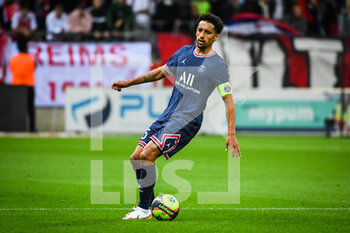 2021-08-29 - MARQUINHOS of PSG during the French championship Ligue 1 football match between Stade de Reims and Paris Saint-Germain on August 29, 2021 at Auguste Delaune stadium in Reims, France - STADE DE REIMS VS PARIS SAINT-GERMAIN - FRENCH LIGUE 1 - SOCCER