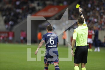 2021-08-29 - Marco Verratti during the French championship Ligue 1 football match between Stade de Reims and Paris Saint-Germain on August 29, 2021 at Auguste Delaune stadium in Reims, France - Photo Mehdi Taamallah / DPPI - STADE DE REIMS VS PARIS SAINT-GERMAIN - FRENCH LIGUE 1 - SOCCER