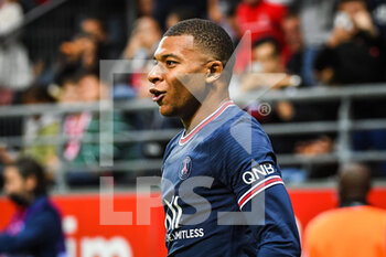 2021-08-29 - Kylian MBAPPE of PSG celebrates his goal during the French championship Ligue 1 football match between Stade de Reims and Paris Saint-Germain on August 29, 2021 at Auguste Delaune stadium in Reims, France - STADE DE REIMS VS PARIS SAINT-GERMAIN - FRENCH LIGUE 1 - SOCCER