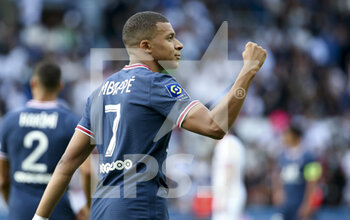 2021-09-11 - Kylian Mbappe of PSG celebrates his goal during the French championship Ligue 1 football match between Paris Saint-Germain and Clermont Foot 63 on September 11, 2021 at Parc des Princes stadium in Paris, France - PARIS SAINT-GERMAIN VS CLERMONT FOOT 63 - FRENCH LIGUE 1 - SOCCER