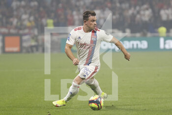 2021-09-12 - Xherdan SHAQIRI of Lyon during the French championship Ligue 1 football match between Olympique lyonnais and Racing Club de Strasbourg Alsace on September 12, 2021 at Groupama Stadium in Décines-Charpieu, near Lyon, France - OLYMPIQUE LYONNAIS VS RACING CLUB DE STRASBOURG ALSACE - FRENCH LIGUE 1 - SOCCER