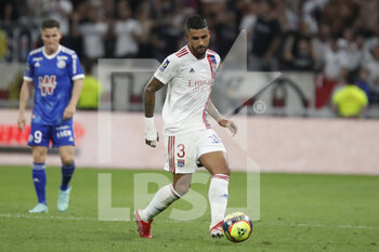 2021-09-12 - Emerson PALMIERI of Lyon during the French championship Ligue 1 football match between Olympique lyonnais and Racing Club de Strasbourg Alsace on September 12, 2021 at Groupama Stadium in Décines-Charpieu, near Lyon, France - OLYMPIQUE LYONNAIS VS RACING CLUB DE STRASBOURG ALSACE - FRENCH LIGUE 1 - SOCCER