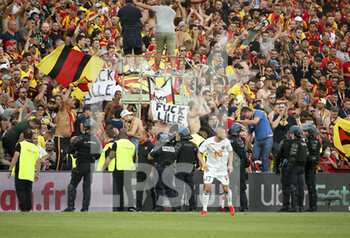 2021-09-18 - Supporters of Lens during the French championship Ligue 1 football match between RC Lens (RCL) and Lille OSC (LOSC) on September 18, 2021 at stade Felix Bollaert-Delelis in Lens, France - RC LENS (RCL) VS LILLE OSC (LOSC) - FRENCH LIGUE 1 - SOCCER