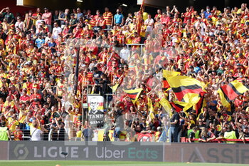 2021-09-18 - Supporters Lens during the French championship Ligue 1 football match between RC Lens and Lille OSC, LOSC, on September 18, 2021 at Bollaert-Delelis stadium in Lens, France - RC LENS VS LILLE OSC - FRENCH LIGUE 1 - SOCCER