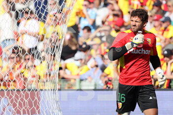 2021-09-18 - Goalkeeper Lens Jean-Louis LECA 16 during the French championship Ligue 1 football match between RC Lens and Lille OSC, LOSC, on September 18, 2021 at Bollaert-Delelis stadium in Lens, France - RC LENS VS LILLE OSC - FRENCH LIGUE 1 - SOCCER