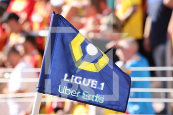 2021-09-18 - Drapeau Ligue 1 during the French championship Ligue 1 football match between RC Lens and Lille OSC, LOSC, on September 18, 2021 at Bollaert-Delelis stadium in Lens, France - RC LENS VS LILLE OSC - FRENCH LIGUE 1 - SOCCER