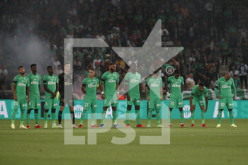2021-09-18 - Team of Saint Etienne during the French championship Ligue 1 football match between AS Saint-Etienne and FC Girondins de Bordeaux on September 18, 2021 at Geoffroy-Guichard stadium in Saint-Etienne, France - AS SAINT-ETIENNE VS FC GIRONDINS DE BORDEAUX - FRENCH LIGUE 1 - SOCCER