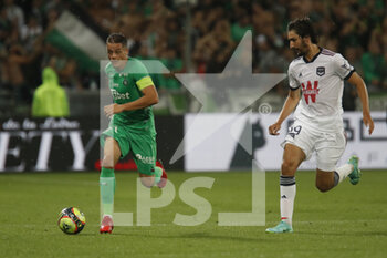 2021-09-18 - Romain HAMOUMA of Saint Etienne and Yacine ADLI of Bordeaux during the French championship Ligue 1 football match between AS Saint-Etienne and FC Girondins de Bordeaux on September 18, 2021 at Geoffroy-Guichard stadium in Saint-Etienne, France - AS SAINT-ETIENNE VS FC GIRONDINS DE BORDEAUX - FRENCH LIGUE 1 - SOCCER