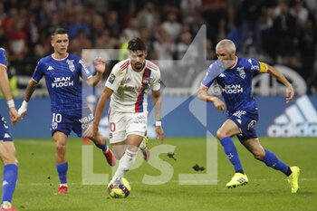 2021-09-25 - Lucas PAQUETA of Lyon and Fabien LEMOINE of Lorient and Enzo LE FEE of Lorient during the French championship Ligue 1 football match between Olympique Lyonnais and FC Lorient on September 25, 2021 at Groupama stadium in Decines-Charpieu near Lyon, France - OLYMPIQUE LYONNAIS VS FC LORIENT - FRENCH LIGUE 1 - SOCCER