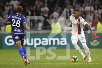 2021-09-25 - Jerome BOATENG of Lyon and Armand LORIENTE of Lorient during the French championship Ligue 1 football match between Olympique Lyonnais and FC Lorient on September 25, 2021 at Groupama stadium in Decines-Charpieu near Lyon, France - OLYMPIQUE LYONNAIS VS FC LORIENT - FRENCH LIGUE 1 - SOCCER