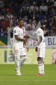 2021-09-25 - Jerome BOATENG of Lyon and Karl TOKO EKAMBI of Lyon during the French championship Ligue 1 football match between Olympique Lyonnais and FC Lorient on September 25, 2021 at Groupama stadium in Decines-Charpieu near Lyon, France - OLYMPIQUE LYONNAIS VS FC LORIENT - FRENCH LIGUE 1 - SOCCER