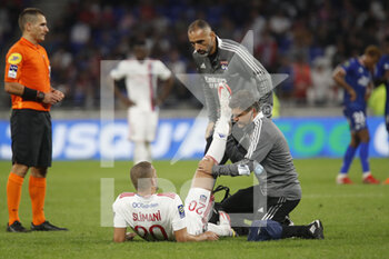 2021-09-25 - Islam SLIMANI of Lyon out during the French championship Ligue 1 football match between Olympique Lyonnais and FC Lorient on September 25, 2021 at Groupama stadium in Decines-Charpieu near Lyon, France - OLYMPIQUE LYONNAIS VS FC LORIENT - FRENCH LIGUE 1 - SOCCER