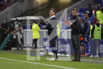2021-09-25 - Christophe PELISSIER coach of Lorient during the French championship Ligue 1 football match between Olympique Lyonnais and FC Lorient on September 25, 2021 at Groupama stadium in Decines-Charpieu near Lyon, France - OLYMPIQUE LYONNAIS VS FC LORIENT - FRENCH LIGUE 1 - SOCCER