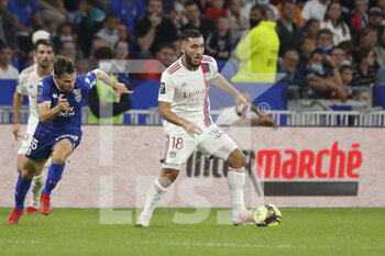 2021-09-25 - Rayan CHERKI of Lyon during the French championship Ligue 1 football match between Olympique Lyonnais and FC Lorient on September 25, 2021 at Groupama stadium in Decines-Charpieu near Lyon, France - OLYMPIQUE LYONNAIS VS FC LORIENT - FRENCH LIGUE 1 - SOCCER