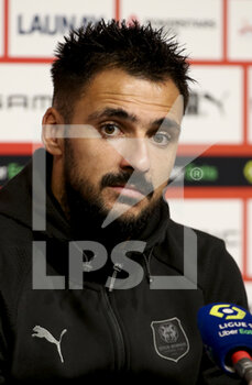 2021-10-03 - Gaetan Laborde of Rennes answers to the media during the post-match press conference following the French championship Ligue 1 football match between Stade Rennais and Paris Saint-Germain (PSG) on October 3, 2021 at Roazhon Park in Rennes, France - STADE RENNAIS VS PARIS SAINT-GERMAIN (PSG) - FRENCH LIGUE 1 - SOCCER