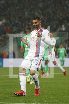 2021-10-03 - Houssem AOUAR of Lyon during the French championship Ligue 1 football match between AS Saint-Etienne and Olympique Lyonnais on October 3, 2021 at Geoffroy Guichard stadium in Saint-Etienne, France - AS SAINT-ETIENNE VS OLYMPIQUE LYONNAIS - FRENCH LIGUE 1 - SOCCER