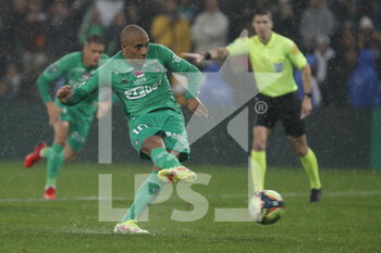 2021-10-03 - Wahdi KHAZRI of Saint Etienne penalty during the French championship Ligue 1 football match between AS Saint-Etienne and Olympique Lyonnais on October 3, 2021 at Geoffroy Guichard stadium in Saint-Etienne, France - AS SAINT-ETIENNE VS OLYMPIQUE LYONNAIS - FRENCH LIGUE 1 - SOCCER