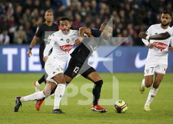 2021-10-15 - Rafael Alcantara aka Rafinha of PSG, Angelo Fulgini of Angers (left) during the French championship Ligue 1 football match between Paris Saint-Germain (PSG) and SCO Angers on October 15, 2021 at Parc des Princes stadium in Paris, France - PARIS SAINT-GERMAIN VS SCO ANGERS - FRENCH LIGUE 1 - SOCCER