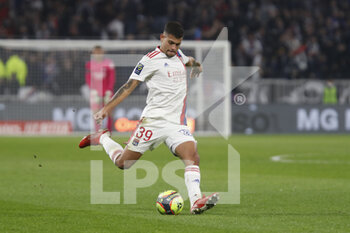 2021-10-16 - Bruno GUIMARAES of Lyon during the French championship Ligue 1 football match between Olympique Lyonnais and AS Monaco on October 16, 2021 at Groupama stadium in Decines-Charpieu near Lyon, France - OLYMPIQUE LYONNAIS VS AS MONACO - FRENCH LIGUE 1 - SOCCER