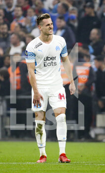 2021-10-24 - Arkadiusz Milik of Marseille during the French championship Ligue 1 football match between Olympique de Marseille (OM) and Paris Saint-Germain (PSG) on October 24, 2021 at Stade Velodrome in Marseille, France - OLYMPIQUE DE MARSEILLE (OM) VS PARIS SAINT-GERMAIN (PSG) - FRENCH LIGUE 1 - SOCCER