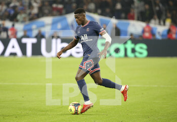 2021-10-24 - Nuno Mendes of PSG during the French championship Ligue 1 football match between Olympique de Marseille (OM) and Paris Saint-Germain (PSG) on October 24, 2021 at Stade Velodrome in Marseille, France - OLYMPIQUE DE MARSEILLE (OM) VS PARIS SAINT-GERMAIN (PSG) - FRENCH LIGUE 1 - SOCCER