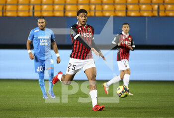 2021-10-27 - Jean-Clair Todibo of Nice during the French championship Ligue 1 football match between OGC Nice (OGCN) and Olympique de Marseille (OM) on October 27, 2021 at Stade de l'Aube in Troyes, France - OGC NICE VS OLYMPIQUE DE MARSEILLE - FRENCH LIGUE 1 - SOCCER